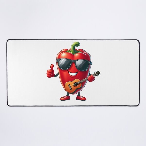 Item preview, Cool Rockstar Red Pepper Playing Guitar designed and sold by Delamoon.