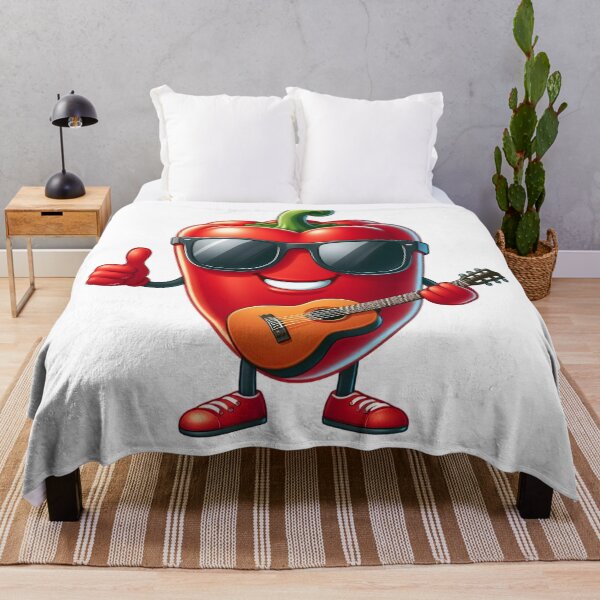 Item preview, Cool Rockstar Red Pepper Playing Guitar designed and sold by Delamoon.