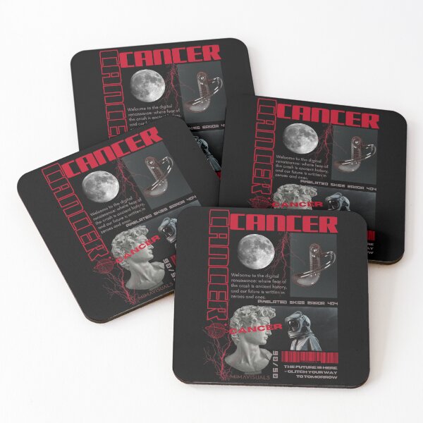 Item preview, CANCER modern futuristic design I zodiac signs black designed and sold by mimavisuals.