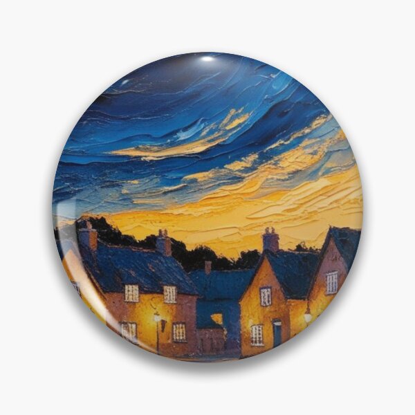 Item preview, A rural village under a twilight sky designed and sold by EtCreative.
