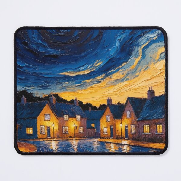 Item preview, A rural village under a twilight sky designed and sold by EtCreative.