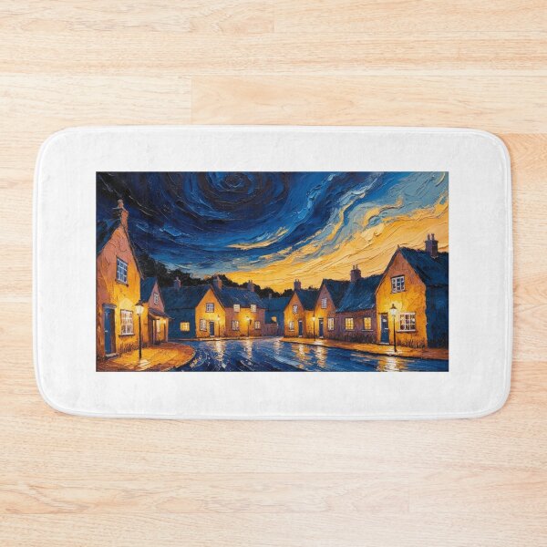 Item preview, A rural village under a twilight sky designed and sold by EtCreative.