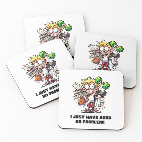 Item preview, Funny ADHD Cartoon Design - Overwhelmed But Awesome! Attention Deficit Hyperactivity Disorder designed and sold by Psycho-Crazy.