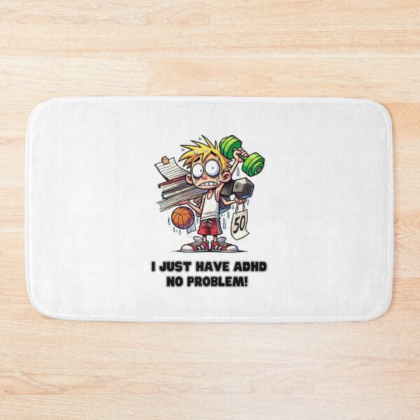 Item preview, Funny ADHD Cartoon Design - Overwhelmed But Awesome! Attention Deficit Hyperactivity Disorder designed and sold by Psycho-Crazy.