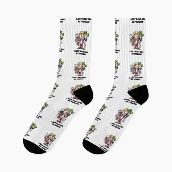 Item preview, Funny ADHD Cartoon Design - Overwhelmed But Awesome! Attention Deficit Hyperactivity Disorder designed and sold by Psycho-Crazy.