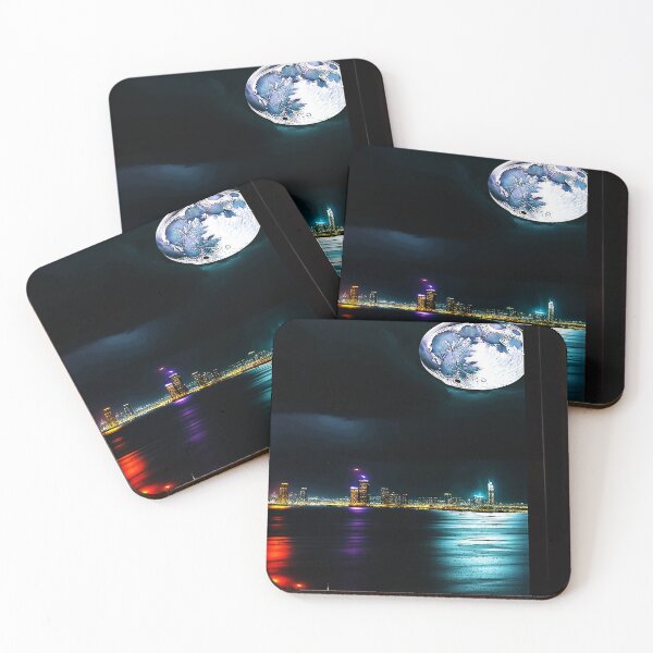 Item preview, city By the sea moonlit waters designed and sold by TriForceDesign.