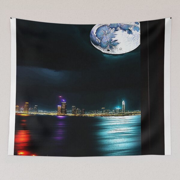 Item preview, city By the sea moonlit waters designed and sold by TriForceDesign.