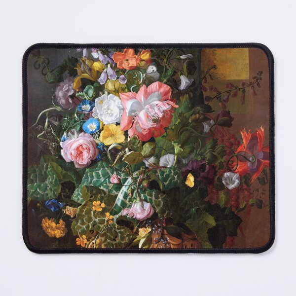 Item preview, Rachel Ruysch | Still life of flowers in a terracotta vase | Roses, Convolvulus, Poppies and Other Flowers on a Stone Ledge designed and sold by LaMadeleine.