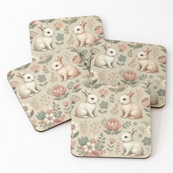 Item preview, Seamless Boho Bunnies & Flowers | Whimsical Pastel Pattern designed and sold by DEEPDesignsART.
