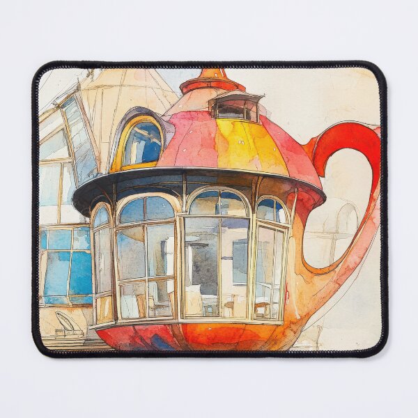 Item preview, Enchanting Teapot House - Whimsical Architectural Watercolor designed and sold by FlyingDreamsArt.