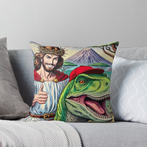 Item preview, Jurassic Jesus Riding T-Rex Dinosaur designed and sold by JohnnyCeri.