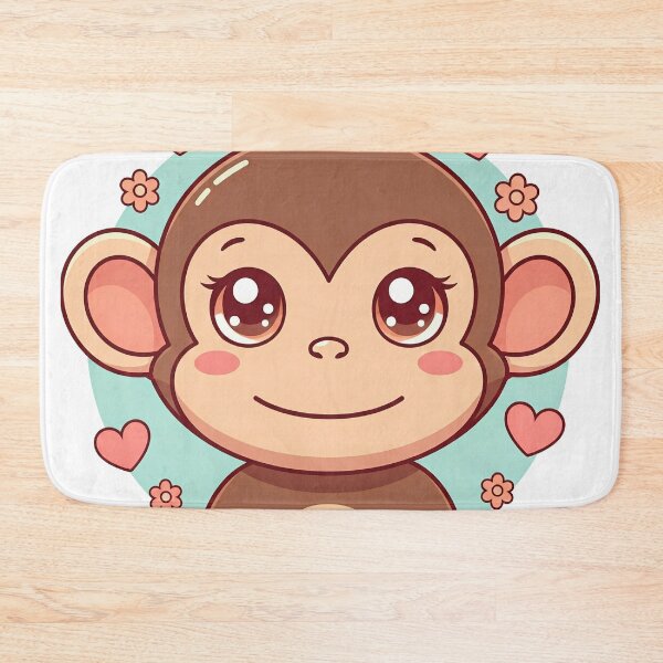 Item preview, Cute Monkey with Hearts and Flowers designed and sold by kyxur.