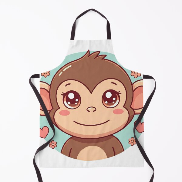 Item preview, Cute Monkey with Hearts and Flowers designed and sold by kyxur.