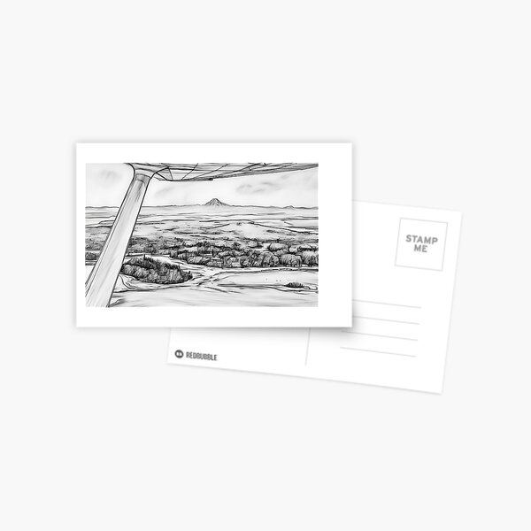 Mt Rainier from Raft Island (Sketch) Postcard