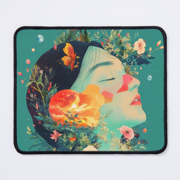 Item preview, cartoon woman with flowers art designed and sold by EgonZ9.