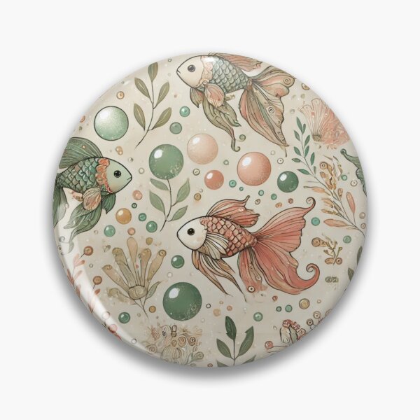 Item preview, Seamless Boho Fish & Bubbles Pattern | Elegant Aquatic Design in Soft Pastels designed and sold by DEEPDesignsART.