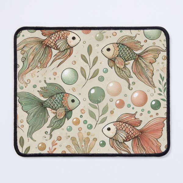 Item preview, Seamless Boho Fish & Bubbles Pattern | Elegant Aquatic Design in Soft Pastels designed and sold by DEEPDesignsART.