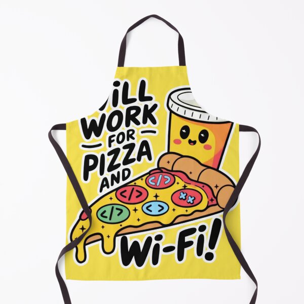Item preview, I would work for pizza and wifi designed and sold by Regacu.