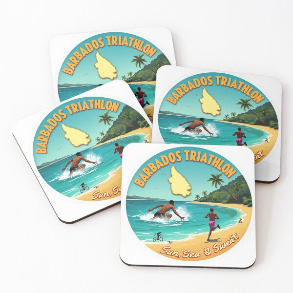 Item preview, Barbados Triathlon Illustration – Swim, Bike, Run  designed and sold by Triathlongram.