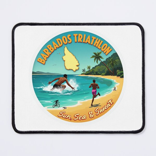 Item preview, Barbados Triathlon Illustration – Swim, Bike, Run  designed and sold by Triathlongram.