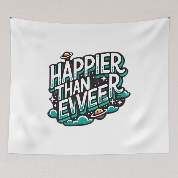 Item preview, happier than ever design sticker  designed and sold by NCNGDESIGN.