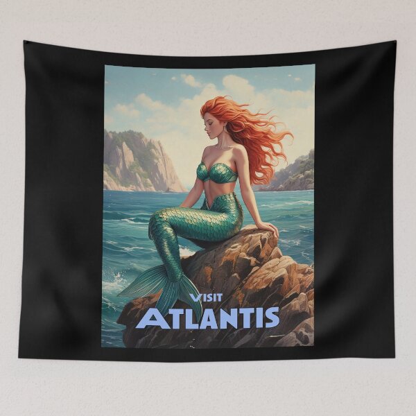 Item preview, Mermaid Retro style travel poster designed and sold by Boxing Kangaroo Retail Company.