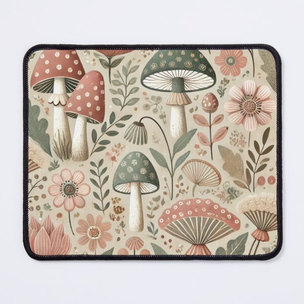 Item preview, "Seamless Boho Mushrooms & Flowers | Whimsical Nature-Inspired Pattern" designed and sold by DEEPDesignsART.