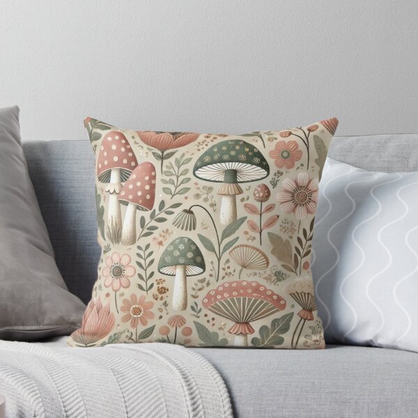 Item preview, "Seamless Boho Mushrooms & Flowers | Whimsical Nature-Inspired Pattern" designed and sold by DEEPDesignsART.