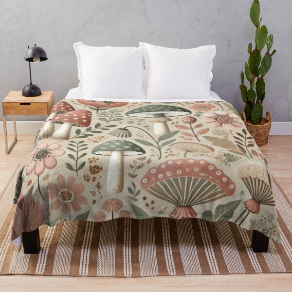 Item preview, "Seamless Boho Mushrooms & Flowers | Whimsical Nature-Inspired Pattern" designed and sold by DEEPDesignsART.
