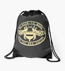 Save The Bee Society Drawstring Bag