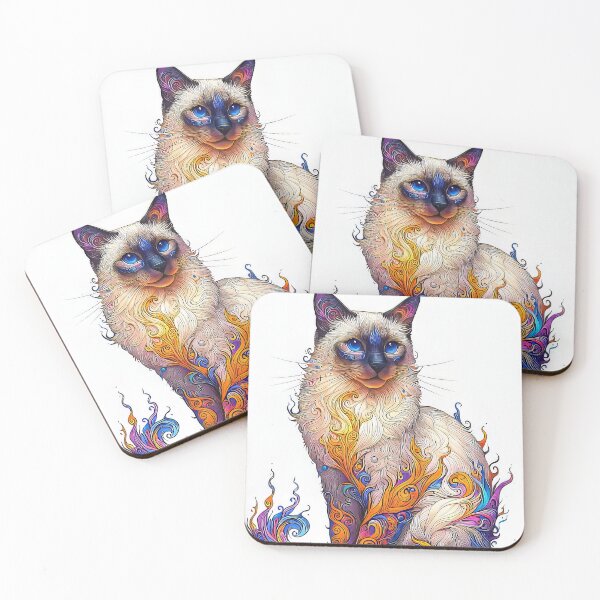 Item preview, Siamese Cat Artistic Unusual Portrait designed and sold by CattyCornerPOD.