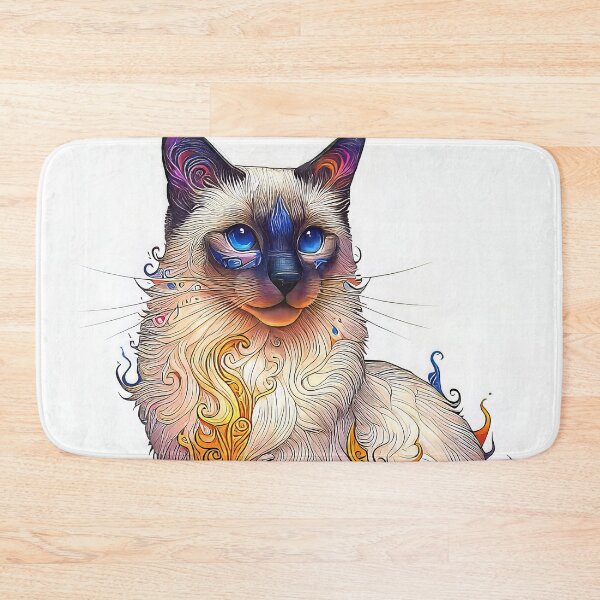 Item preview, Siamese Cat Artistic Unusual Portrait designed and sold by CattyCornerPOD.