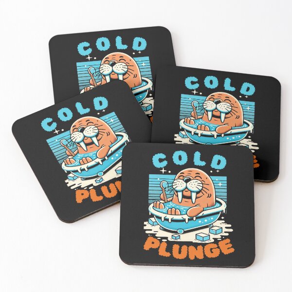 Item preview, Funny Walrus Cold Plunge Ice Bath Cartoon designed and sold by IceBathDESIGNS.