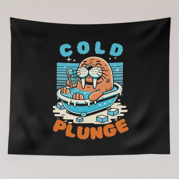 Item preview, Funny Walrus Cold Plunge Ice Bath Cartoon designed and sold by IceBathDESIGNS.
