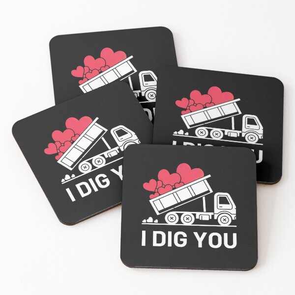 Item preview, I Dig You Dump Truck Hearts Funny Valentines Day designed and sold by Anniko Art Studio.