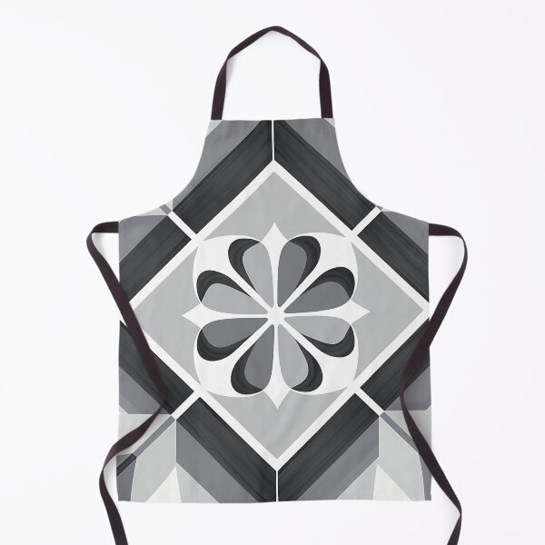Item preview, Geometric floral pattern in grayscale designed and sold by Haji Kamora.