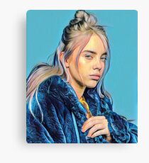 Billie Eilish Painting (Blue) Canvas Print
