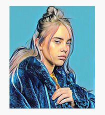 Billie Eilish Painting (Blue) Photographic Print