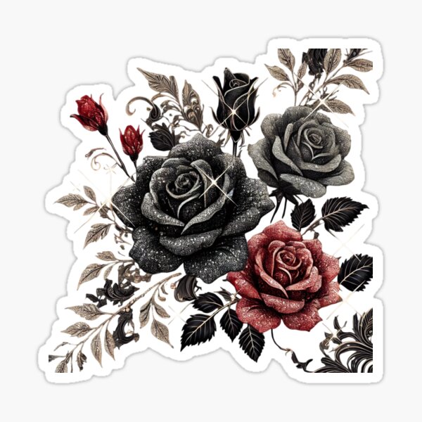 Artikel-Vorschau von Gothic Roses: Schwarz und Rot funkelnde Blumenkunst, designt und verkauft von Desireehaz.