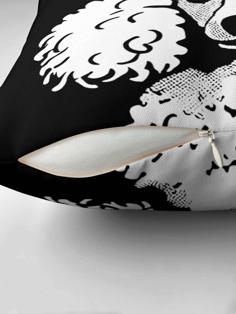 Thumbnail 2 of 4, Pillow, Pop Art Poodle Black & White Chic Aesthetic Throw Pillow designed and sold by K9ish.