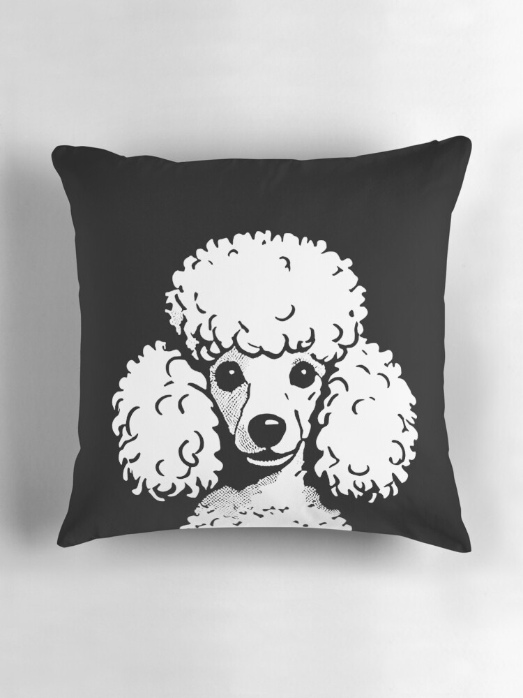Thumbnail 3 of 4, Pillow, Pop Art Poodle Black & White Chic Aesthetic Throw Pillow designed and sold by K9ish.