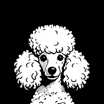 Artwork thumbnail, Pop Art Poodle Black & White Chic Aesthetic Throw Pillow by K9ish
