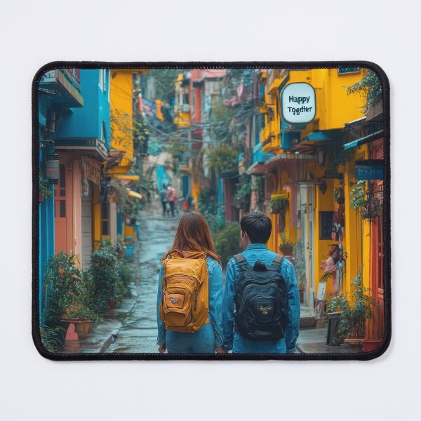 Item preview, young couple in town happy together designed and sold by EgonZ9.