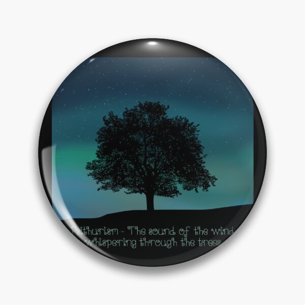 Item preview, Psithurism the sound of the wind whispering through the trees. Tree night Northern Lights Pine Trees designed and sold by Scat the cat.