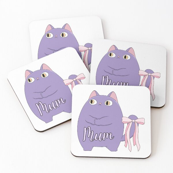 Item preview, Mum, Chibi purple cat designed and sold by BritishDelights.