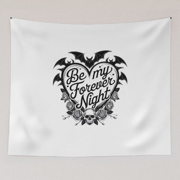 Item preview, Be My Forever Night - Bat And Skull Goth Valentines Design designed and sold by Peter Stawicki.