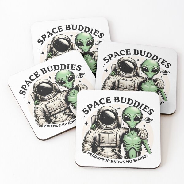 Item preview, Space Buddies Astronaut and Alien Friendship Design designed and sold by DrawHandArt.