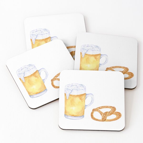 Artikelvorschau, Aquarell, Bier, Und, Brezel entworfen und verkauft von daphsam.