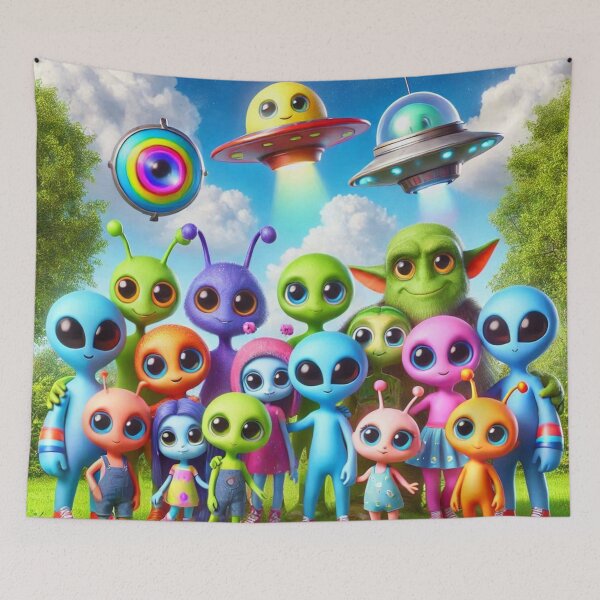 Item preview, Happy Alien Group Photo - Life Beyond Earth designed and sold by WyckedLynn.