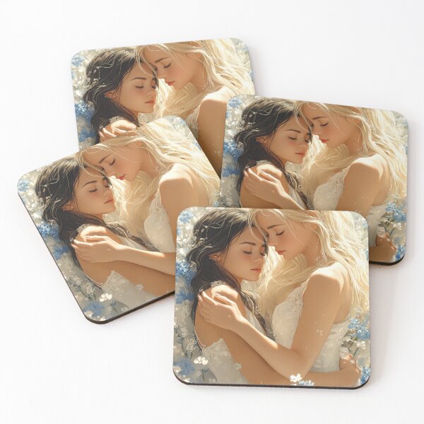 Item preview, two girlfriends love among flowers designed and sold by EgonZ9.